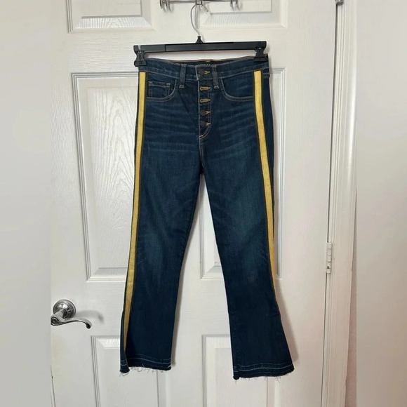 Veronica Beard Carolyn Tuxedo Stripe Baby Boot Crop Jeans 24 - Picture 2 of 6